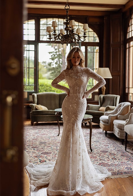 front view of Tina Valerdi Jacinta wedding gown