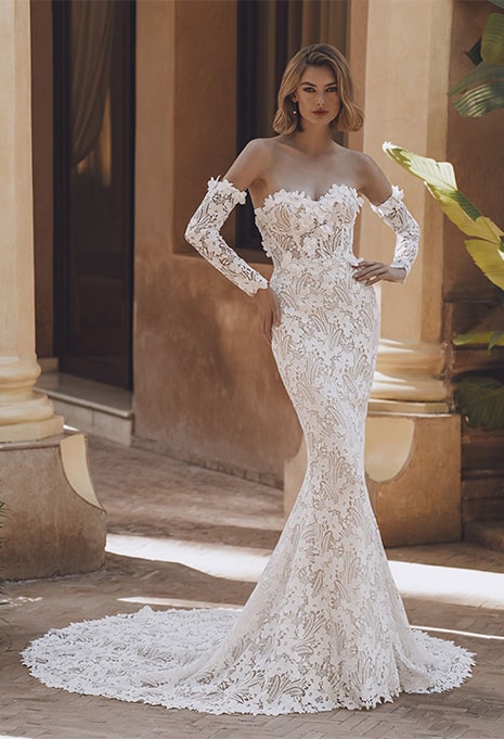 front view of Enzoani Utopia wedding gown