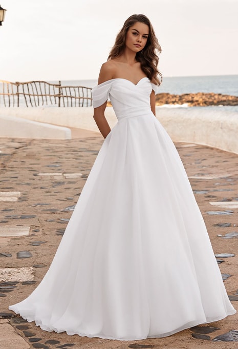 front view of Love by Enzoani Daisie wedding gown