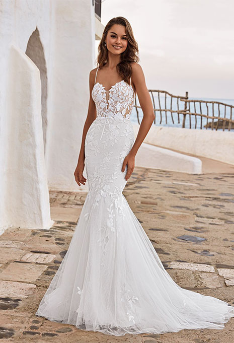 front view of Love by Enzoani Dion wedding gown