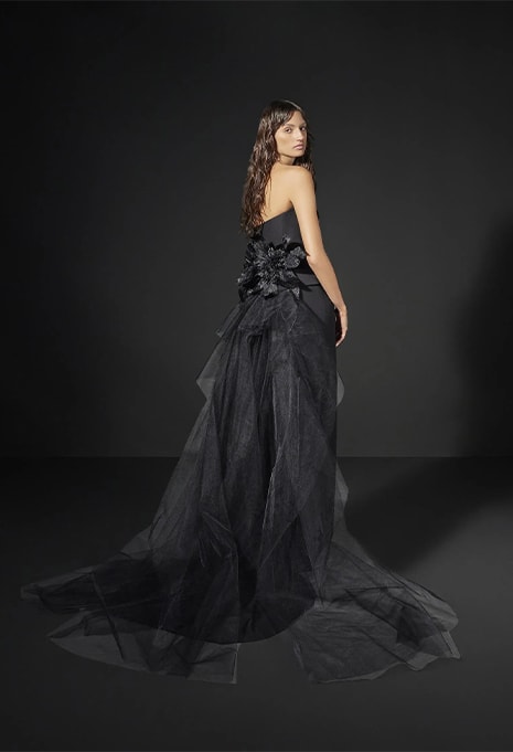 side view of Pronovias Vera Wang Fanel wedding gown