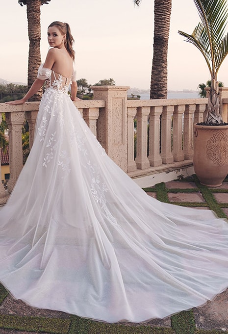 side view of Blue by Enzoani Suri wedding gown