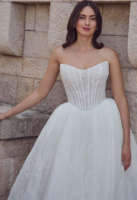 front view of Calla Blanche Annabelle wedding gown