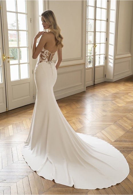 back view of Élysée Etoile Evelynn wedding gown