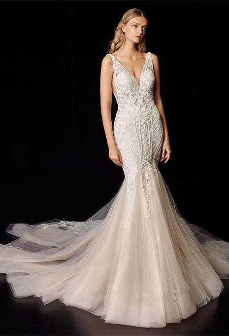 front view of Enzoani Philomina wedding gown