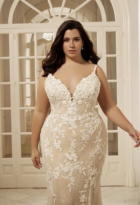 close-up front view of Portrait Bridal Alara wedding gown