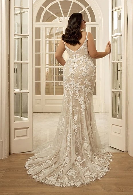 back view of Portrait Bridal Alara wedding gown