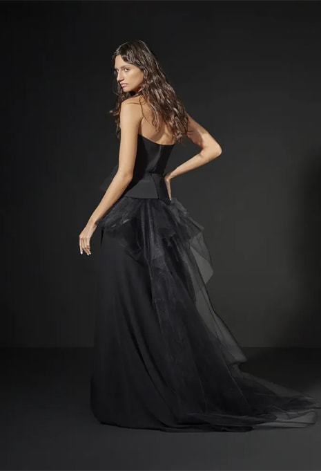side view of Vera Wang Fanel wedding gown