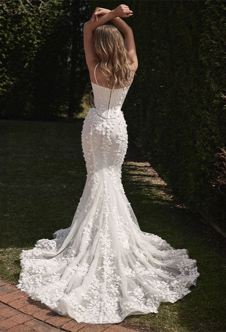 back view of Blanche Bridal Aliyah wedding gown