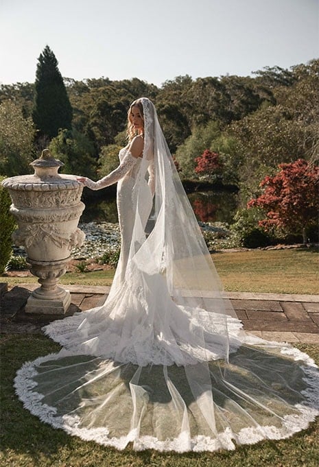 side view of Blanche Bridal Lucille wedding gown