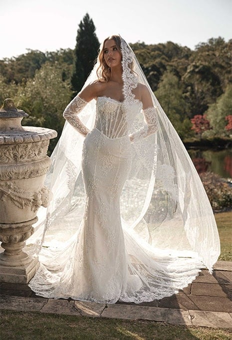 front view of Blanche Bridal Lucille wedding gown