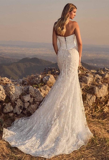 back view of Calla Blanche Donica wedding gown