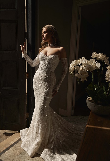 Blanche Bridal India wedding gown close-up