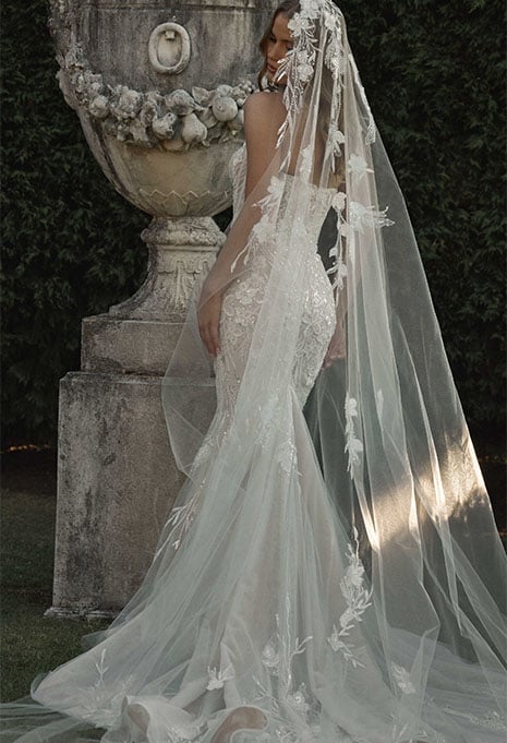 side view of Blanche Bridal Enya wedding gown