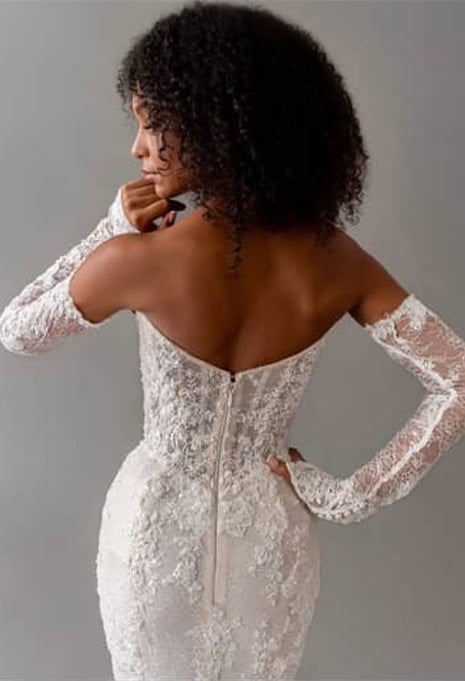 close-up back view of Blanche Bridal Sydney wedding gown