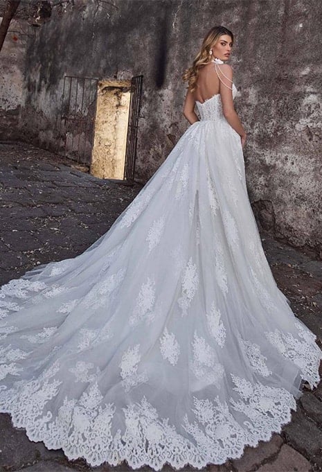 back view of Calla Blanche Esra wedding gown