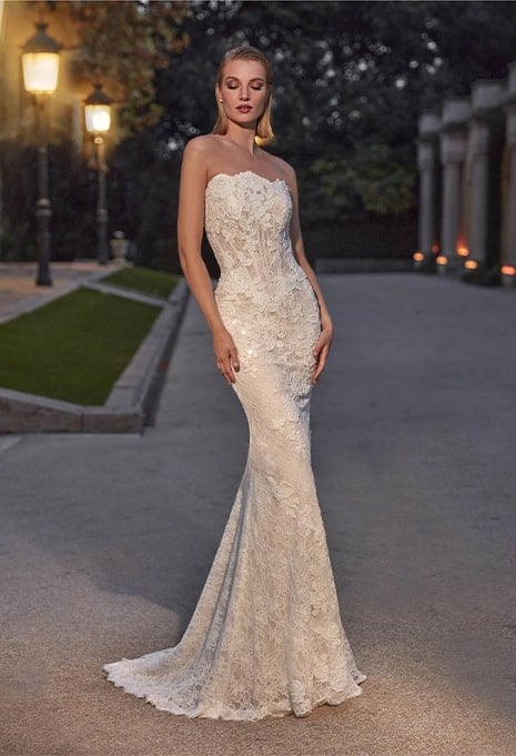 front view of Pronovias Geramy wedding gown