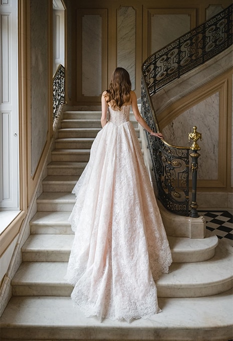 back view of Allure Bridals Carrington wedding gown