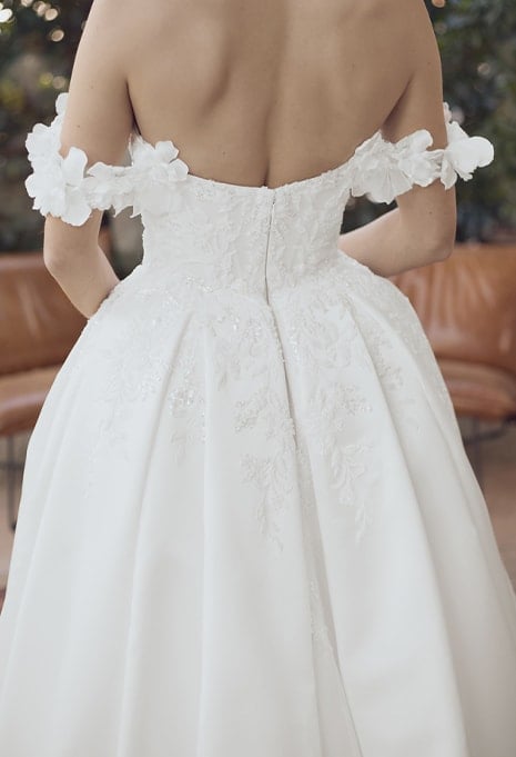 close-up back view of Élysée Genesis wedding gown