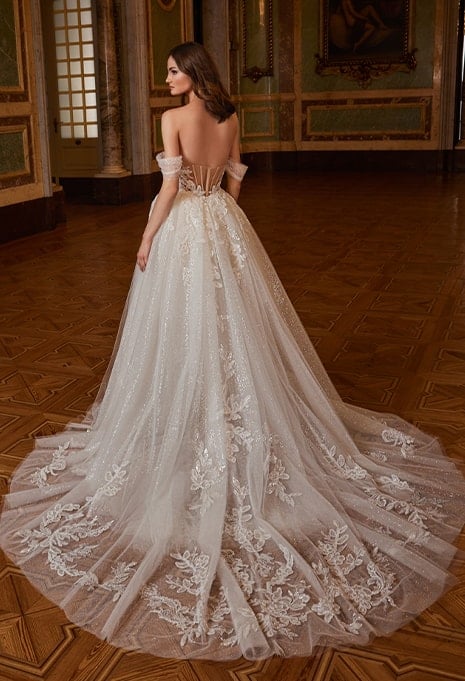 back view of Élysée Privé Emilia wedding gown