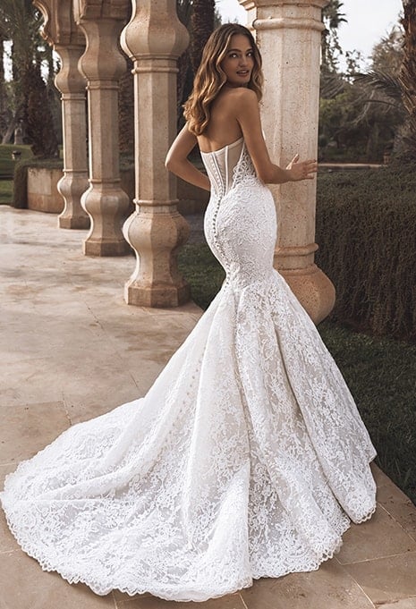 back view of Enzoani Veronika wedding gown