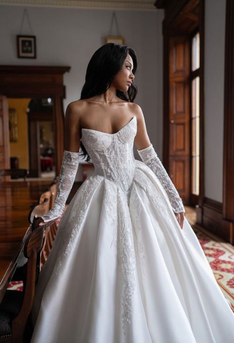 front view of Blanche Bridal Cosette wedding gown