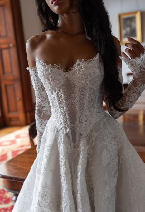 close-up front view of Blanche Bridal Annalise wedding gown