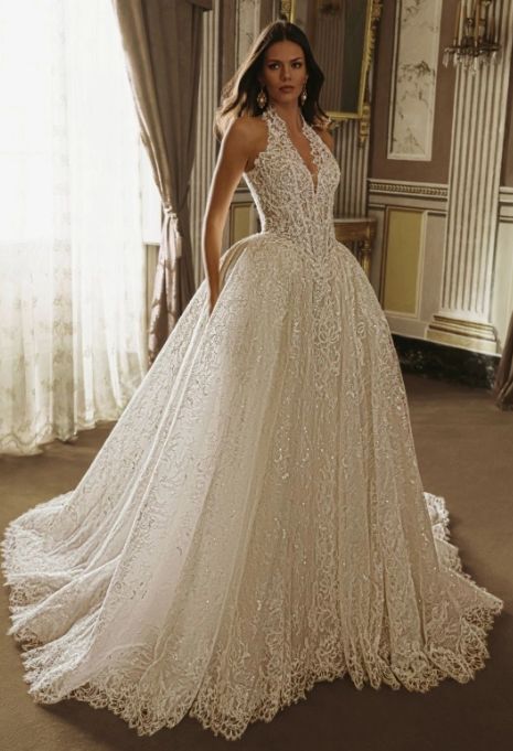 Model wearing the PEN LIV Esmira gown from the front