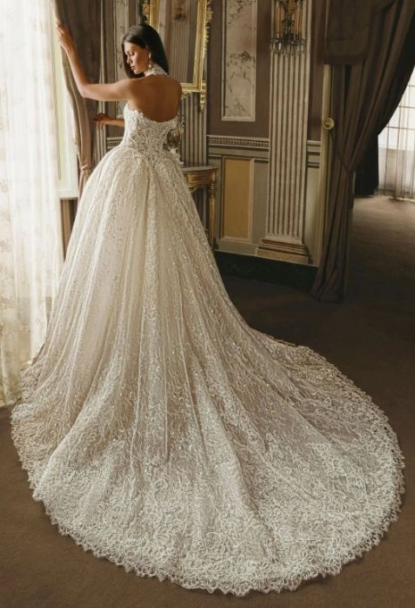 Model wearing the PEN LIV Esmira gown from the back