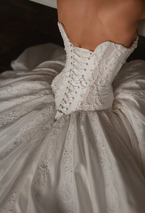 close-up back view of Blanche Bridal Constance wedding gown