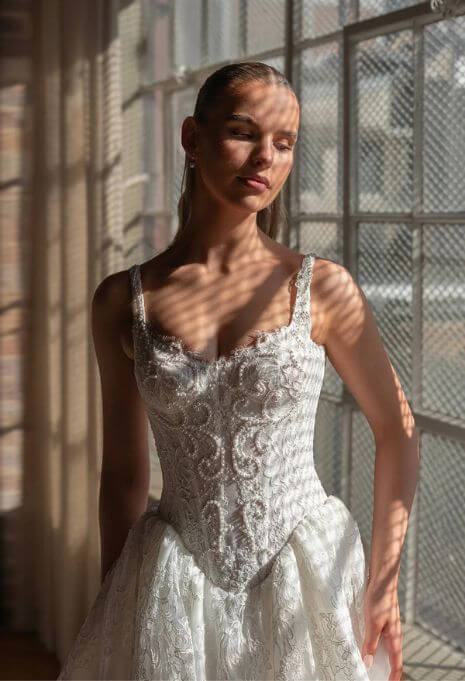 Blanche Elodie gown front close up