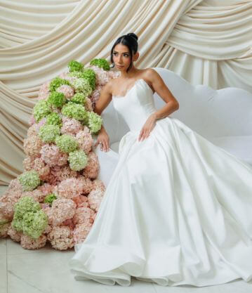 Karoza bride Gareen in her gown