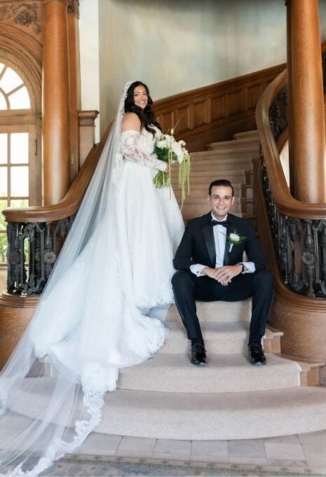 Joly and her husband smiling for portrait
